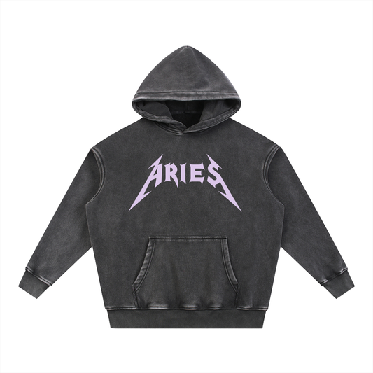 Aries — The Weathered Stone Oversize Hoodie (Lavender)