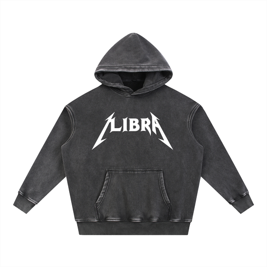 Libra — The Weathered Stone Oversize Hoodie (White)