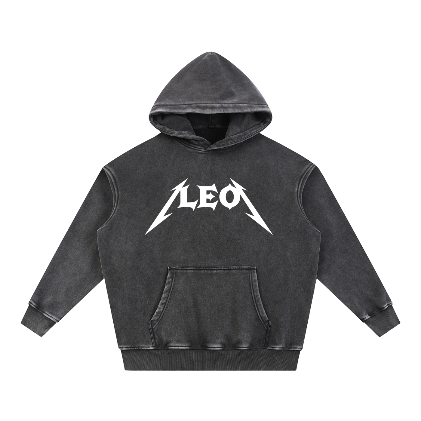 Leo — The Weathered Stone Oversize Hoodie (White)